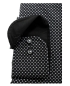 Preview: eterna Slim Fit Langarmhemd in schwarz Minimalprint weiss