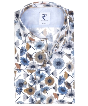 R2 Amsterdam Langarmhemd weiss multicolor Floral Print