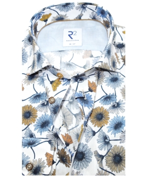 R2 Amsterdam Langarmhemd weiss multicolor Floral Print