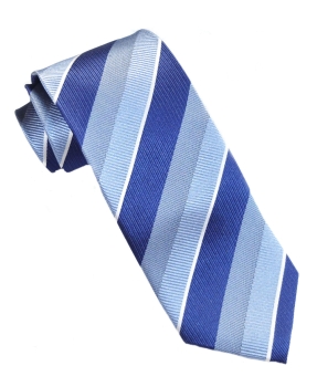 Carissimo elegante Seidenkrawatte blau hellblau weiss Streifen