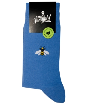 von Jungfeld 1 Paar Socken Bermuda in mittelblau Motiv Biene