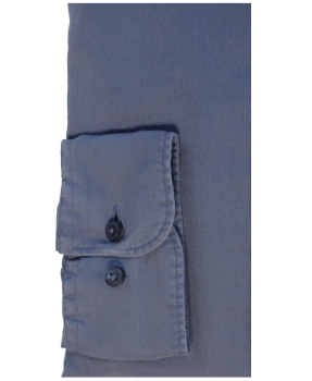 eterna Langarmhemd blau mit Brusttasche UPCYCLING SHIRT