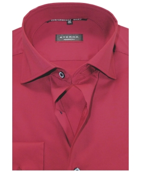 eterna Performance Shirt Modern Fit Langarmhemd super Stretch in dunkelrot