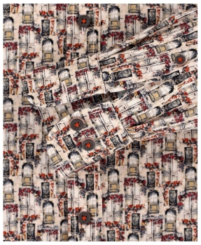 Casa Moda Casual Fit Langarmhemd beige mit Printmotiv in multicolor