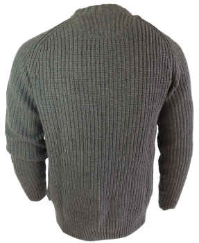 Baileys maskuliner R-Neck Pullover in olivgrün Rippstrick