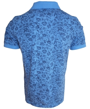 Baileys Polo Shirt in blau mit Floralprint in dunkelblau