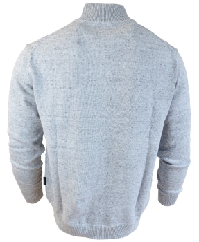 Baileys Pullover Troyer Stehkragen in silbergrau Rautendesign