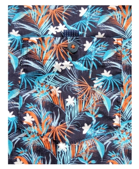 Casa Moda Casual Fit Kurzarm dunkelblau orange aqua Floralmotiv