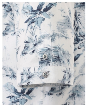 Casa Moda Casual Fit Kurzarmhemd weiss Naturprint in blau