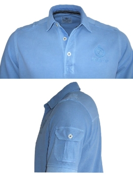 Baileys Polo Shirt Piqué in indigoblau mit Sticklabel