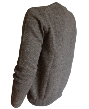 Baileys V-Neck Tweed Pullover in braun melange