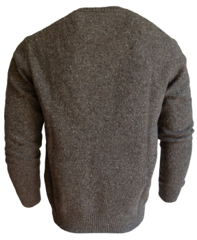 Baileys V-Neck Tweed Pullover in braun melange