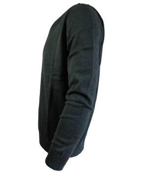 Baileys leichter V-Neck Pullover in dunkelgrün Feinstrick