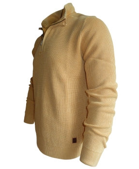 Baileys Troyer Stehkragen Pullover in safran Perlfangstrick