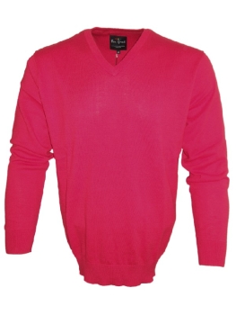 Ben Green V-Neck Pullover Classic in Baumwolle rot