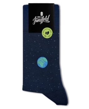 von Jungfeld 1 Paar Socken Motiv Erde dunkelblau