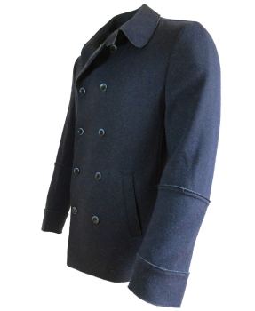 Geb. Weis maskuliner Caban Pea Coat dunkelblau