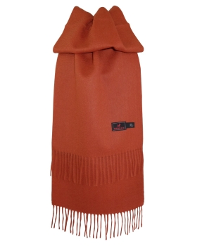 Hemley Schal WOLLE in orange terra und schwarz uni 30x180 cm