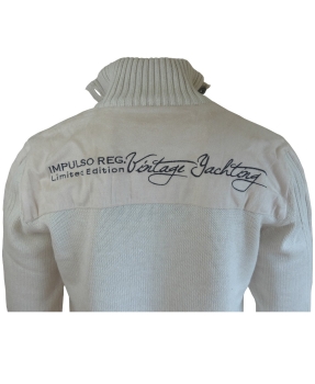 Impulso Stehkragen Pullover REGATTA beige Grobstrick mit Stickerei