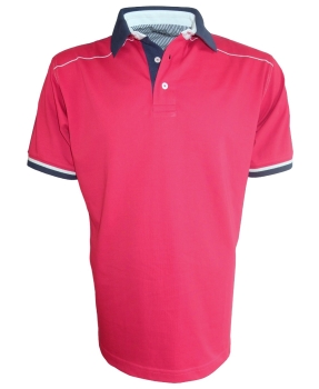 Maselli Polo Kurzarmshirt in rot marine weiss 9216-12