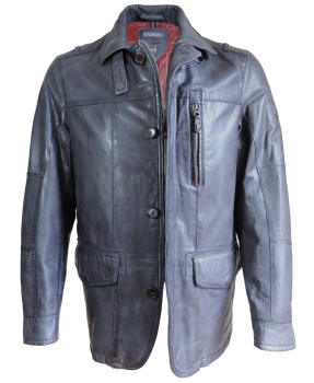 Radloff Lederjacke Modell Rider Vintagelook graublau