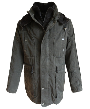 Radloff Longjacke Parka mit abtrennbarer Kapuze mattschwarz