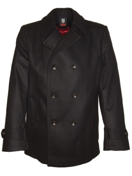 Radloff Pea Coat Caban maskuliner Kurzmantel in schwarz