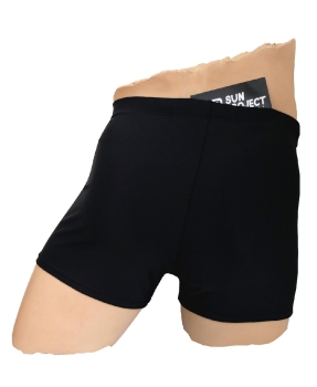 Sun Project Swim Pants in schwarz mit weissem Logoprint