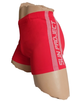 Sun Project Swim Pants in rot mit weißen Strukturstreifen