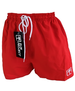 Sun Project Swim Shorts in rot mit Sticklabel in weiss