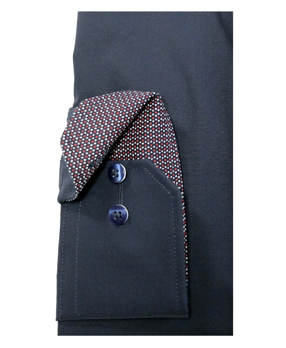 Herrenmode Hochwertige dunkelblau - führender Comfort eterna Marken Brusttasche zu Fit fairen mit Langarmhemd