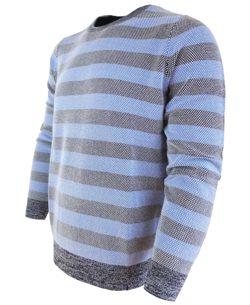 Calamar modischer R-Neck Pullover in Blockstreifendesign