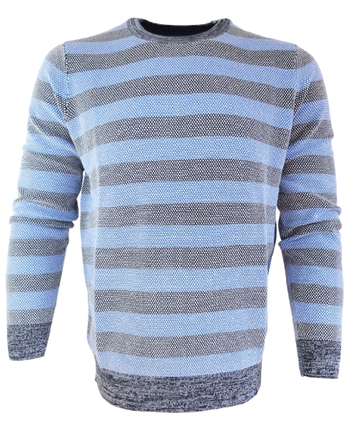 Calamar modischer R-Neck Pullover in Blockstreifendesign