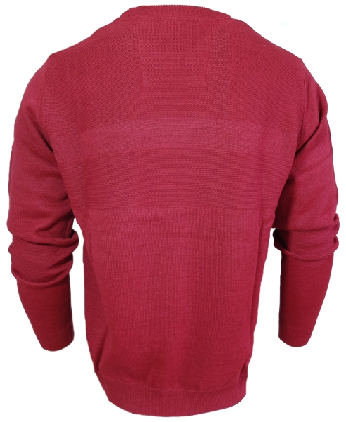 Impulso Rundhals Strickpullover in rot Struktur