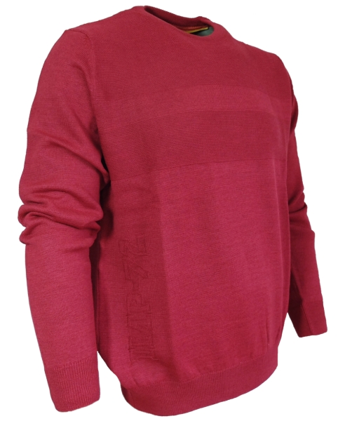 Impulso Rundhals Strickpullover in rot Struktur