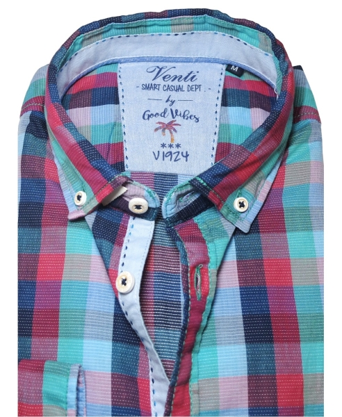 Venti Freizeithemd Slim Fit Smart Casual Karo in multicolor