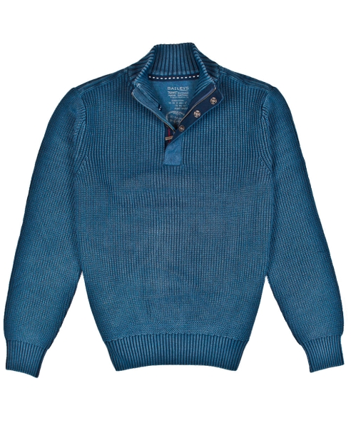 Baileys Troyer Stehkragenpullover in indigo Perlfangstrick