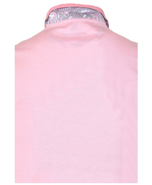 Montechiaro Poloshirt merceresiert in rosa melange mit Brusttasche