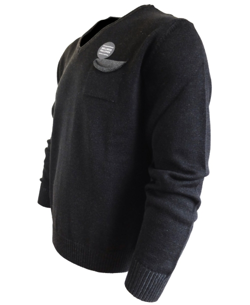 Maselli Wellness V-Neck Pullover in schwarz graumelange