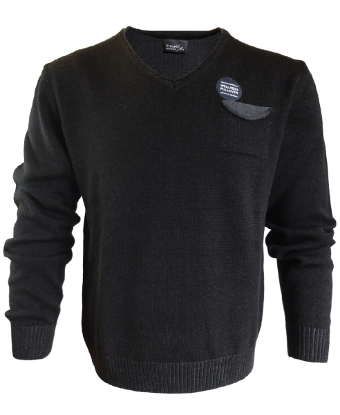 Maselli Wellness V-Neck Pullover in schwarz graumelange