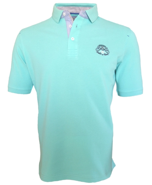 Baileys Polo Shirt Piqué SINCE  in mintgrün mit Stickerei in blau