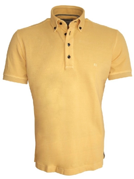 Giordano Poloshirt Piqué Button-Down-Kragen in gelb