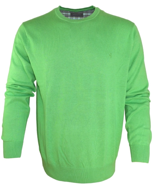 Ben Green Rundhals Pullover in grün Feinstrick