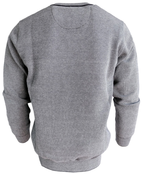 Casa Moda modischer V-Neck Pullover in schwarz weiss gemustert