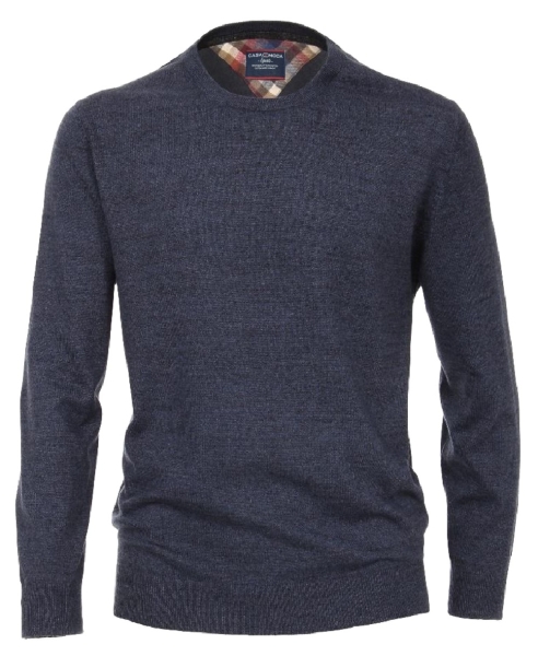 Casa Moda Rundhals Pullover in blau dunkelgrau melange