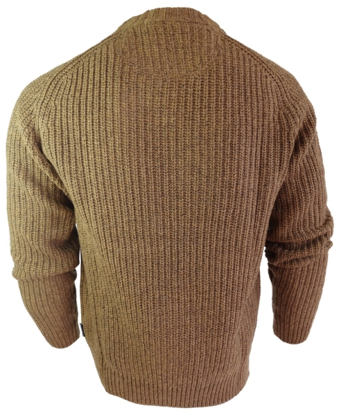 Baileys maskuliner R-Neck Pullover in braun Grobstrick