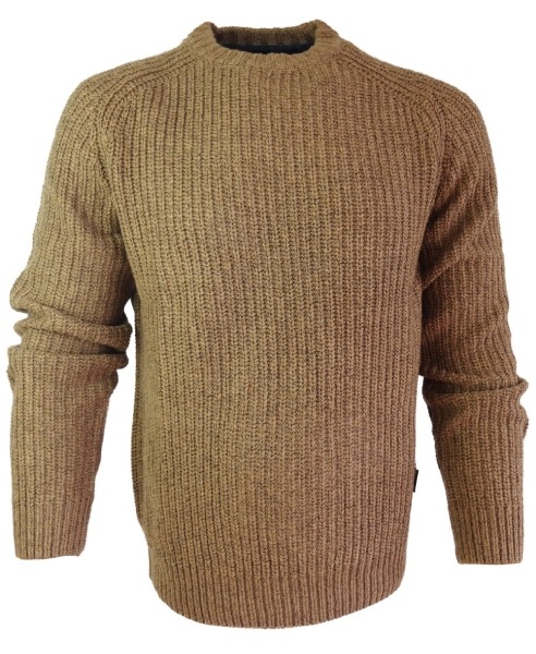 Baileys maskuliner R-Neck Pullover in braun Grobstrick