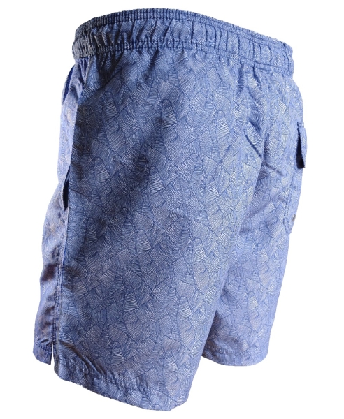 Baileys Swim Short Beach blau weiss Print Blätter