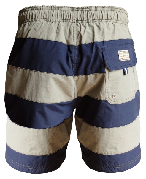 Baileys Swim Short Beach Blockstreifen blau oliv