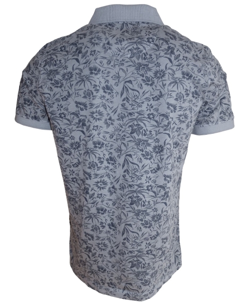 Baileys Polo Shirt in grau mit Floralprint in schwarz